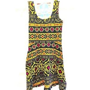 Southwestern Summer Dress Small Cutout Back